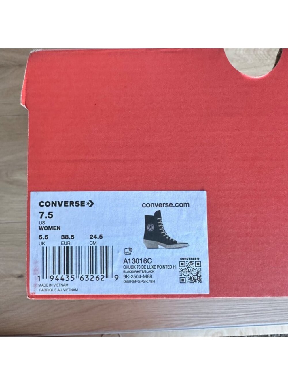 ❤️Converse Chuck 70 De Luxe Pointed Toe Hi 7.5 Womens Shoes Canvas Black A13016C - Picture 8 of 11